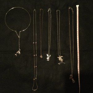 Lot of 6 women's necklaces pendant metal chain various size